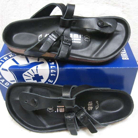 Tatami by Birkenstock Exquisite ADANA, like GIZEH. Black Leather 40 R US W 9 M 7 - Picture 1 of 8